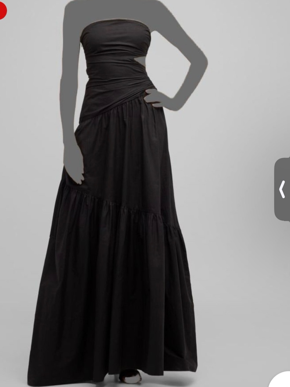 595 ALC Women's Black Lark Strapless Cutout Ruched Maxi Dress Size 00